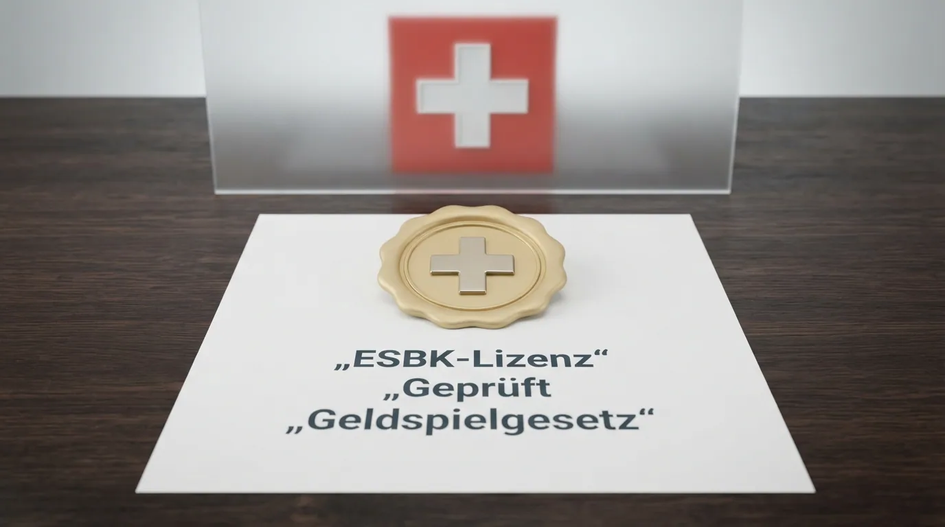 Das offizielle ESBK-Logo neben einem Auszug aus dem Geldspielgesetz (BGS) mit hervorgehobenem Paragrafen zur Konzessionserweiterung