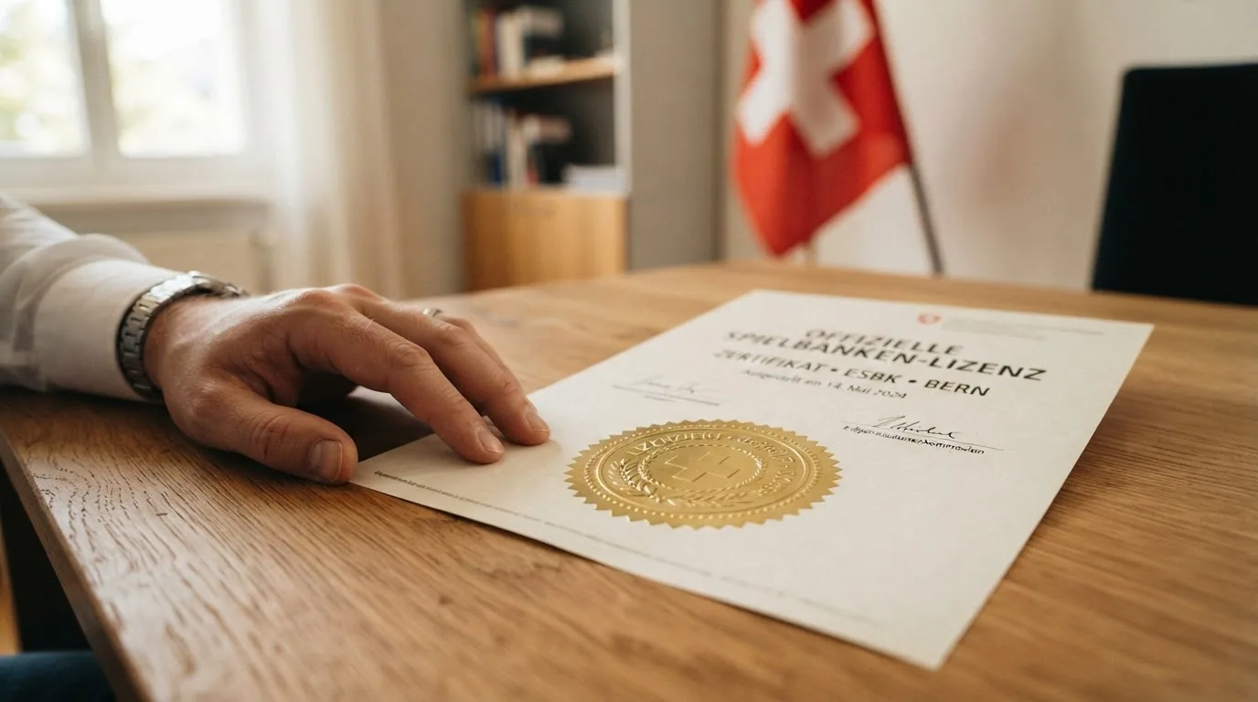 Offizielles Logo der Eidgenössischen Spielbankenkommission ESBK auf weissem Hintergrund