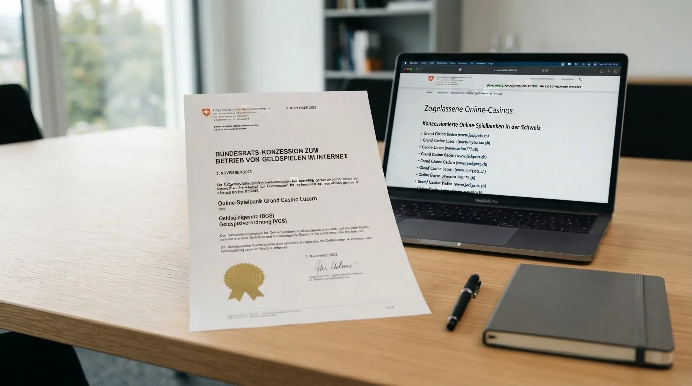 Offizielles Dokument mit ESBK-Siegel und Bundesrat-Konzessionsurkunde
