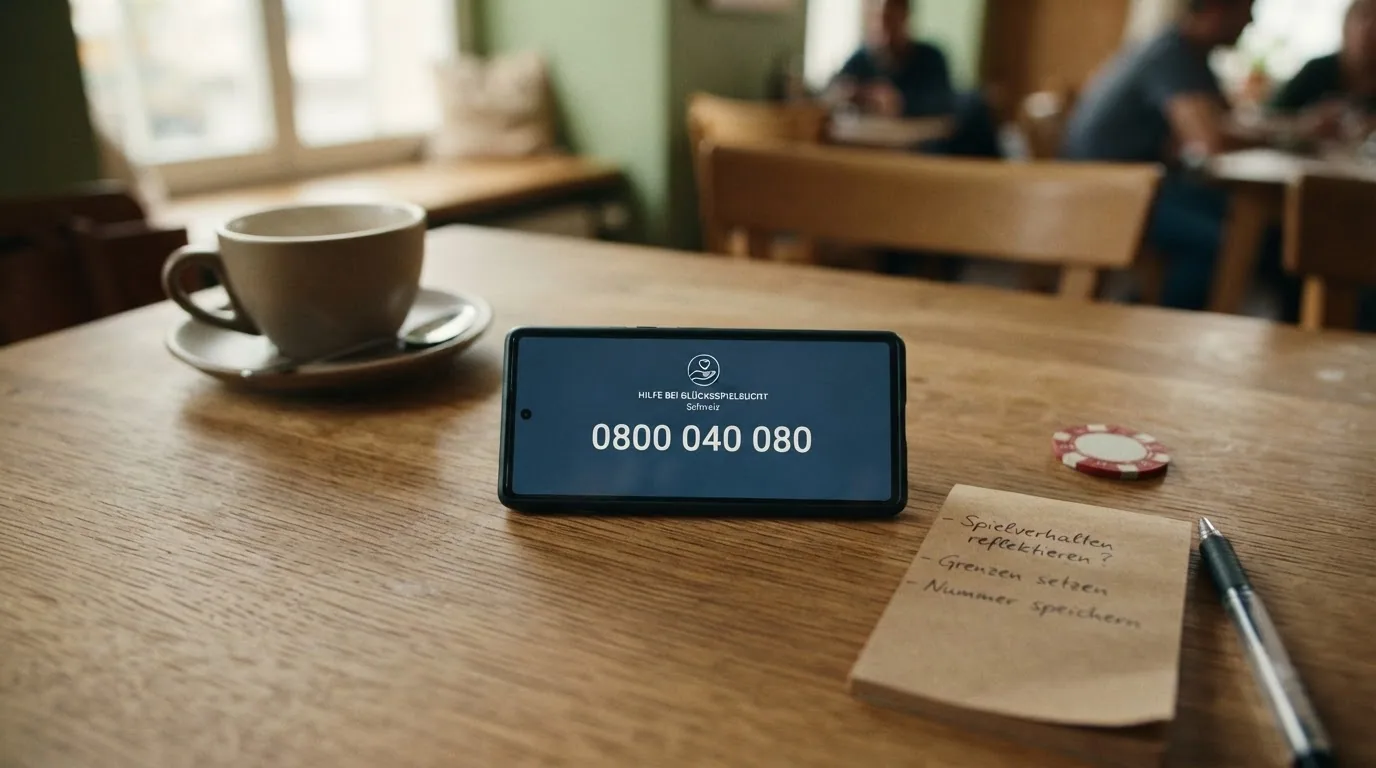 Ein Smartphone mit gewählter Nummer 0800 040 080 auf dem Display, daneben das Logo von safezone.ch und das Wort «anonym» in einer Sprechblase
