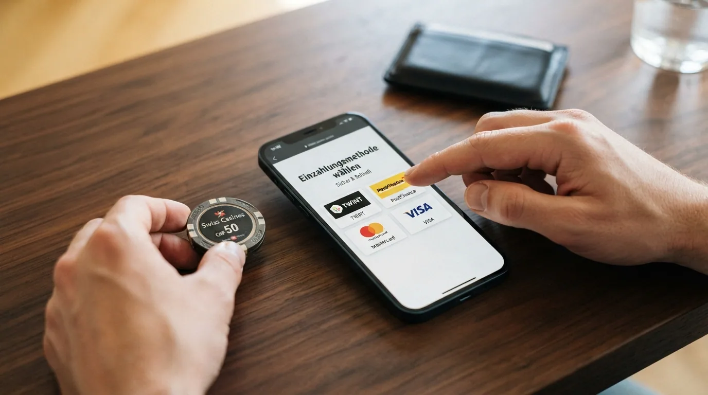 TWINT-Logo, PostFinance-Logo, Visa- und Mastercard-Logos als verfügbare Zahlungsoptionen